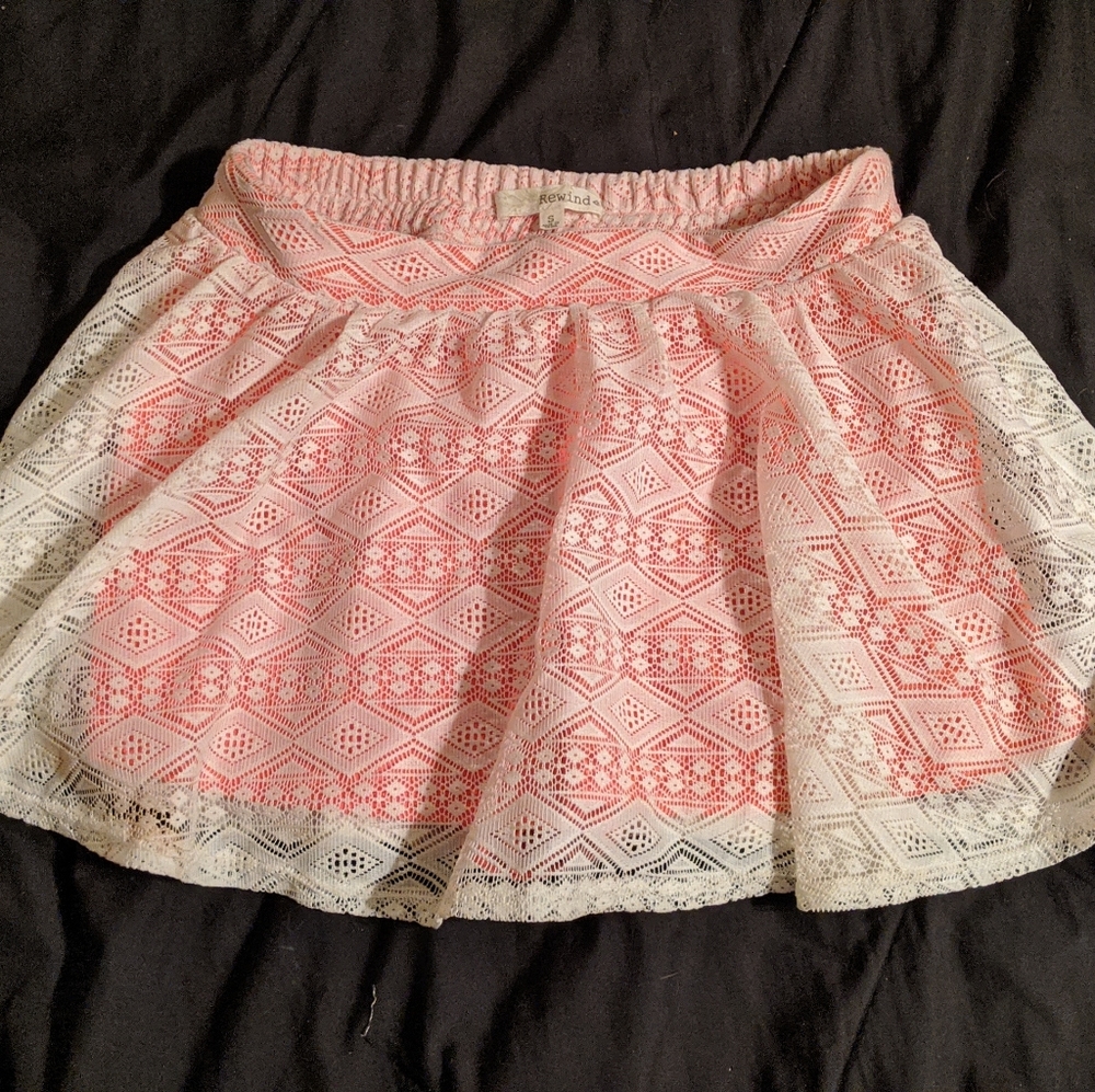 White and pink skirt -Small